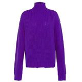 gaya Dames coltrui met onbehandelde onbehandelde onbehandelde randen acryl paars maat M/L trui sweater, M, lila, M, Lila.