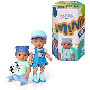 BABY born Minis Online Double Pack 3 Tom en Becky 906040 6,5 cm pop met kleurveranderingseffecten en 7 cm pols met afneembare muts, geschikt voor kinderen vanaf 3 jaar