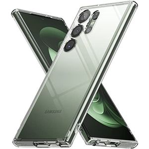 Ringke Fusion Beschermhoes voor Samsung Galaxy S23 Ultra 5G (2023), transparant, zacht siliconen frame met bandgaten, transparant