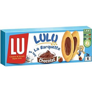 LU Lu La Barquette Chocolade Hazelnoot, zachte taart, ideaal voor de snack, 1 verpakking (120 g)
