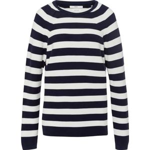 BRAX Style Lesley Organic Cotton Stripes damessweater, Indigo