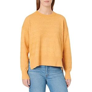 Vero Moda Vmdolly LS O-hals blouse Ga Boo sweater voor dames, goudgeel / detail: mix