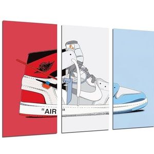 Cuadros Cámara Set van 3 decoratieve posters voor woonkamer, modern, slaapkamer, schoenen, Nike Air Jordan, 97 x 62 cm