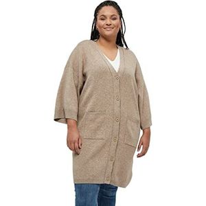 Peppercorn Rosalia Lange cardigan 9 Curve voor dames, Heet zandmengsel