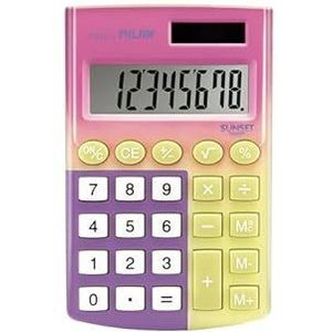 MILAN® Sunset 8-cijferige Pocket rekenmachine doos, geel-roze