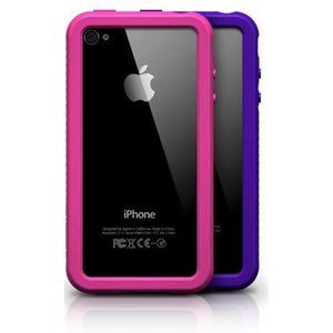 XtremeMac IPP-BO4-23 Borders beschermhoes voor Apple iPhone 4 / 4S (2 stuks) roze/violet