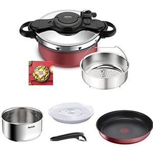 Tefal Ingenio All-In-One P4704200 Kookpannenset, 8 p, kookpan, antiaanbaklaag, roestvrijstalen pan, stoommand, deksel, handvat, vilt, 7 kookstijlen, gezond, stapelbaar, inductie