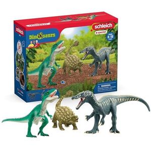 Schleich 72203 Dino Trio aanval, vanaf 5 jaar, dinosaurussen - koffer, 3 stuks