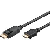 goobay 64842 DisplayPort 1.2 naar HDMI 2.0 / DP naar HDMI / High Speed kabel 4K bij 60Hz / 2m