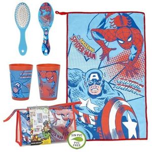 Avengers Reistas, blauw, 23 x 15 x 8 cm, grote opbergruimte, ritssluiting, origineel product ontworpen in Spanje, blauw, toilettas met grote capaciteit, Blauw, Toilettas met grote capaciteit