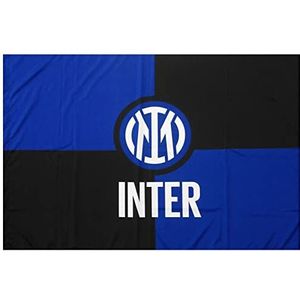 Inter Vlag New Logo 100 x 140 cm, uniseks, volwassenen, zwart/blauw, 100 x 140 cm