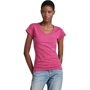 G-STAR RAW Eyben Slim V-hals Top Dames T-shirt, roze (Fuchsia-Red Gd D21314-b059-d827)