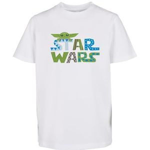 Mister Tee Kids Star Wars Colorful Logo T-Shirt Unisex Kinderen, Wit.