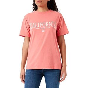 Jack & Jones Jjxx Jxbea SS Relaxed Vint Thé Noos Dames T-shirt, Roze Thee – Details: Wit glanzend Cali 3, XS, Thee-Rose – Details: wit glanzend Cali 3