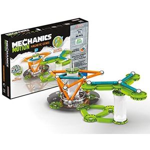 Geomag - Mechanics Motion Magnetische Gears – Educatief en creatief spel voor kinderen – magnetische bouwstenen, gerecycled kunststof – set van 96 stuks