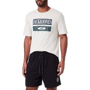 JACK & JONES Heren Jpstcapsule Text Sweatshirt Shorts Gms MC Joggingshorts, zwart.