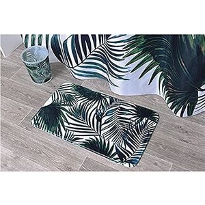 TENDANCE Tropical Badmat van microvezel, bedrukt, 40 x 75 cm, van polyester, versierd met 45 x 75 cm