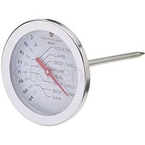 MasterClass Vleesthermometer van roestvrij staal, grijs gemetalliseerd