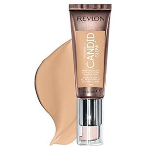 Revlon Photoready Candid Glow, vloeibare foundation, voor de gevoelige en droge huid, lichtgevende en hydraterende afwerking, modulair, transparant, medium, anti-vervuiling, N240 natuurlijk beige, 22