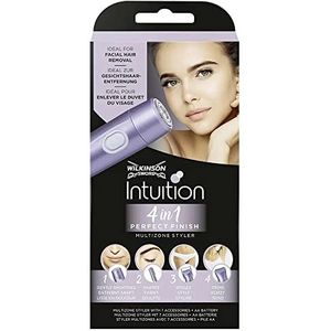 Wilkinson Intuition 4-In-1 Perfect Finish Elektrische Damestrimmer Voor Lichaam, Bikinizone, Gezichtshaar En Wenkbrauwen