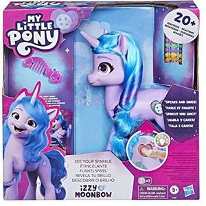 My Little Pony : Laten we de geesten markeren, sprankelende Izzy Moonbow, paarse pony, 20 cm, muziek en lichten, vanaf 5 jaar