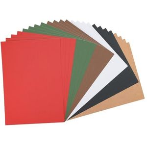 Vaessen Creative Florence 24 vellen zelfklevend kartonpapier, DIN A4, kleurenmix, kerstkleuren, bedrukbaar papier voor knutselen en knutselprojecten