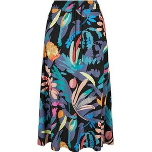 Urban Classics Midirok voor dames, viscose midirok, Blackfruity