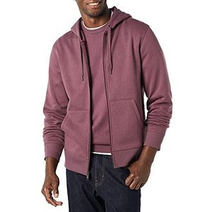 Amazon Essentials Heren pullover met capuchon en doorlopende ritssluiting (verkrijgbaar in extra grote maten), paars, XS