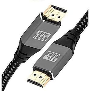 IBRA 2.1 HDMI-kabel met zeer hoge snelheid, 8 Gbit/s, ondersteunt 8K @60HZ, 4K @120HZ, 4320p, compatibel met Fire TV, 3D-ondersteuning, ethernetfunctie, 8K UHD, 3D-Xbox Playstation PS3 PS4-2M