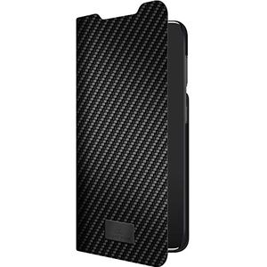 Black Rock - Beschermhoes met klep in carbonlook, compatibel met Samsung Galaxy S22 5G, beschermhoes, standfunctie, carbonlook, magneetsluiting (zwart)