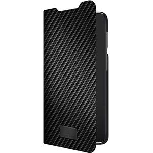Black Rock - Carbon Look Flip Case compatibel met Samsung Galaxy S22 5G I Case Stand Functie Carbon Look Magnetische sluiting (zwart)