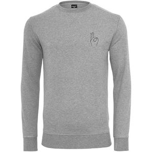 Mister Tee Sweat-shirt à col rond Easy Sign pour homme, gris, XS