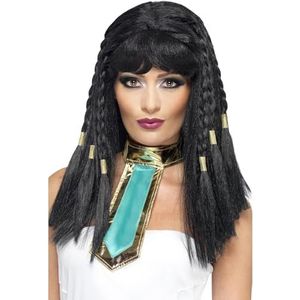 Smiffys Cleopatra zwarte pruik met blonde rand