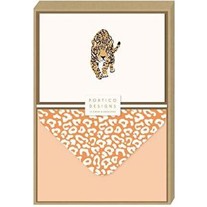 Portico Designs Cartes de notes en boîte Motif léopard