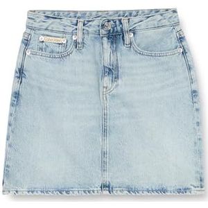 Calvin Klein Jeans Standaard minirok J20j224534 A-lijn rok voor dames, Denim (lichte denim)