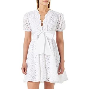 Pinko Aureo Robe Coton Broderie Sang décontractée Femme, Z04_blanc Brillant, 42