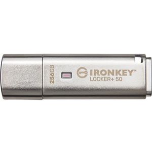 Kingston IronKey Locker+ 50 USB-stick XTS-AES encryptie voor gegevensbescherming met USBtoCloud automatische back-up - IKLP50/256GB