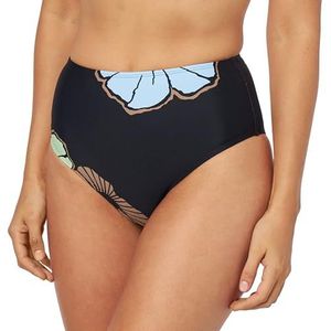 Hurley Pantalon Taille Haute Big Bloom Bas de Bikini Femme, Noir, M