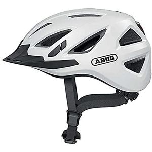 ABUS Urban-I 3.0 Fietshelm met achterlicht, klep en magneetsluiting, voor dames en heren, wit, maat XL