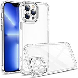 Famz, Beschermhoes voor iPhone 14 Pro Max Hybrid (bumper + achterkant), transparant