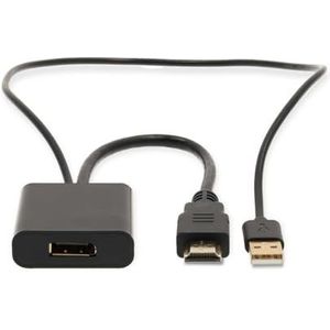 Nedis HDMI-adapter - HDMI-connector - DisplayPort mannelijk/USB-A mannelijk - verguld - recht - pvc - zwart - 1 stuk