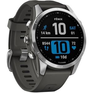 Garmin - Fenix 7S - hoogwaardige aangesloten multisport gps-horloges - zilver met grijze band - 42 mm behuizing