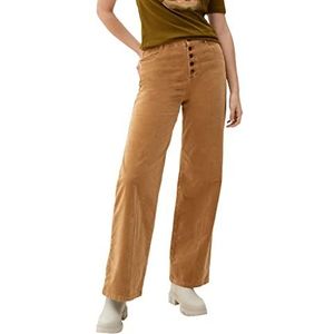 s.Oliver Dames 2121489 Corduroy broek met brede knoopsluiting bruin 32 EU, bruin, 34, Bruin