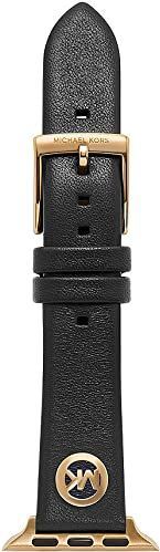 Michael Kors Apple Watch® leren armband voor dames, 38 mm/40 mm/41 mm, zwart., armband