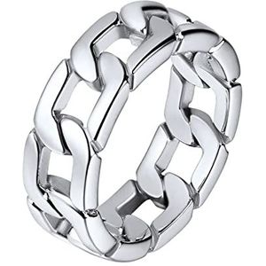 U7 Uniseks ring voor heren en dames, met mesh tegen stress, van roestvrij staal/verguld, maat 54/57/59/62/64/67/69/72, roestvrij staal, zilver