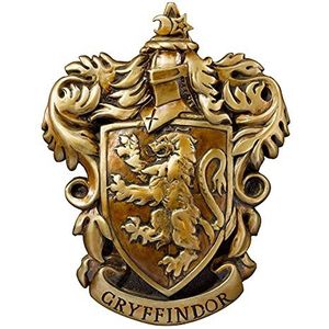 The Noble Collection Harry Potter Gryffindor Crest Wall Art Muursticker, 28 cm, elegant, goudkleurig, met officiële licentieproduct, filmset, rekwisieten