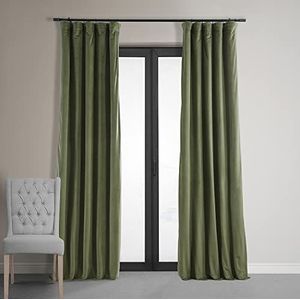 HPD Half Price Drapes SIGNATURE VPCH-190622-84 verduisteringsgordijn voor slaapkamer, velours, 127 x 213 cm, jagersgroen