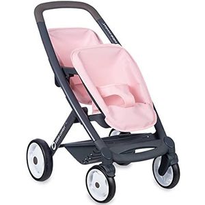 Smoby - Bébé Confort - Dubbele kinderwagen - voor poppen en poppen - Stille en multidirectionele wielen - Opbergmand - 253216 Roze