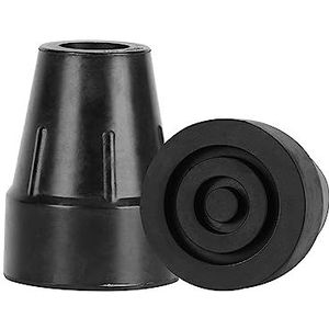 supregear Set van 2 stokjes voor krukken, robuust, antislip, van rubber, voor opvouwbare stokken en stokken met een diameter van 22 mm, zwart