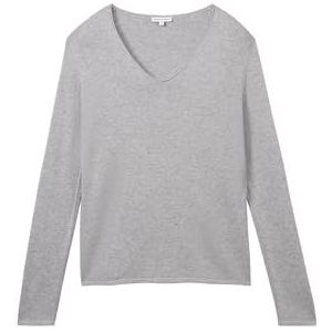 TOM TAILOR Basic gebreide damestrui 1012976, 21373 - Medium Silver Grey Melange, S, 21373 - Medium Silver Grey Melange